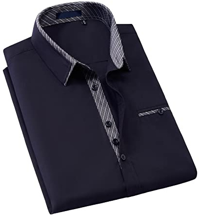 Enlision Herrskjortor regular fit långärmad fritidsskjorta affärsskjortor herrskjorta Herrkläder, Marinblå, XXL
