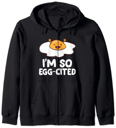 Sono So Egg-Cited colazione uova uova fritte Felpa con Cappuccio