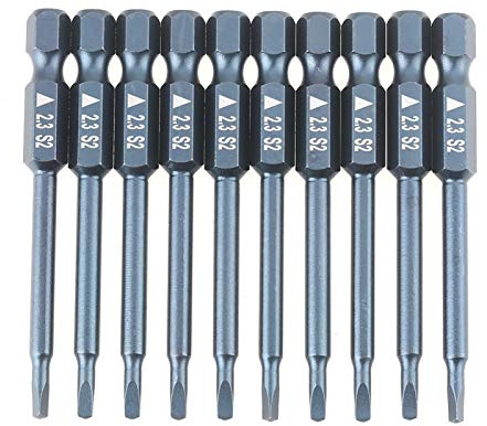 Punta per cacciavite triangolare, 10 punte per cacciavite a testa in acciaio legato da 65 mm con gambo da 1/4 di pollice, punte per cacciavite magnetico adatte per cacciaviti elettrici, trapani