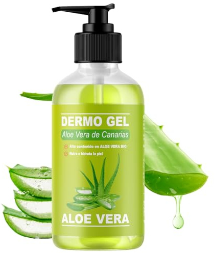 QKnatur - ALOE VERA DE CANARIAS BIO DERMO GEL - Natürliche Feuchtigkeits für Gesicht und Körper - für gereizte Haut nach dem Wachsen und Rasieren, Sonnenbrand und Insektenstiche 500ml