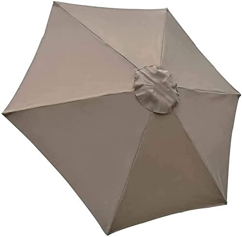 LGWG Ersatzschirm Für Den Garten,Überdachung UV-Schutz, Sonnenschirm Bespannung Ersatzbespannung, Garten Sonnenschirm Ersatzteile Für Marktschirm Und Ampelschirm-Khaki||2.7m/8 Arms