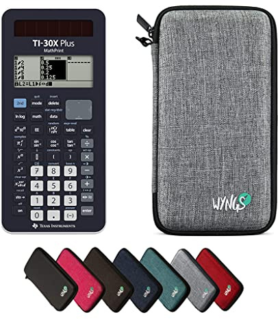 TEXAS INSTRUMENTS CALCUSO Sparpaket: TI 30 X Plus Mathprint wissenschaftlich-technischer Rechner + WYNGS Schutztasche hellgrau + Erweiterte Garantie von CALCUSO
