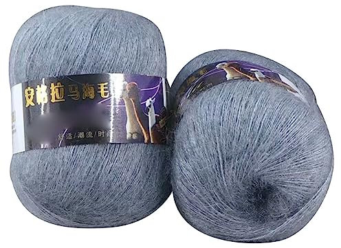 2 x 42g Mohair Wollgarn Zum Stricken - Weiche Angora Wolle Flauschig Zum Häkeln Basteln - Handstrickgarn Für Neugeborene Kleidung Hüte Socken Schal