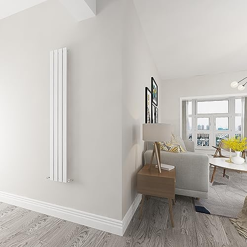 Skybathroom | 1600x272mm Vertical White Flat Single Panel Slim Tall Upright Central Heating radiator