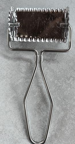 Rueda para cortar la masa cuadrada de acero inoxidable, para hacer cómodos cuadrados de pasta uno detrás del otro (cuadrado 6 x 6 galvanizado)