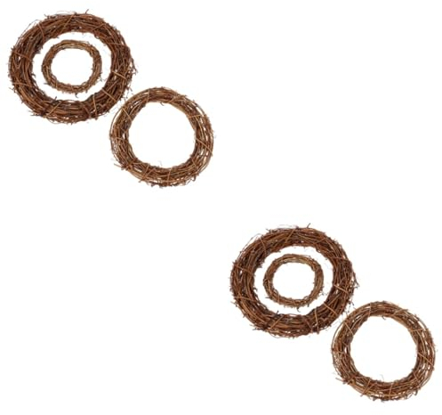 PRETYZOOM 6stücke Teiliges Natürlicher Rattan-kränze Für DIY-weihnachtsdekoration Handgefertigte Girlanden Für Kreative Bastelprojekte Für Türen Wände Und Festlichkeiten