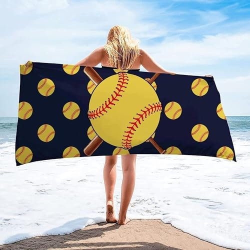 okoikfc 3D Strandtuch 70x150 cm Baseball Badetuch Groß Baseball Microfaser Handtücher Weich Schnell Trocknen Strandhandtuch Herren Frauen Badetücher, Strandtücher Strandlaken Handtuch A1696