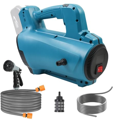 Garden Transfer Pump for Makita 18V Battery, Electric Cordless Irrigation Pump, 220W With 10M Water Outlet Pipe, 3M Water Inlet Pipe and Shower Head (Without Battery and Charger)