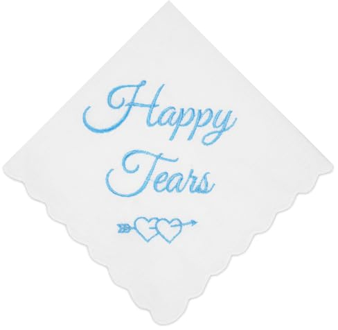 Aomig Einstecktuch, Stofftaschentücher Traditionelle Taschentücher, Wiederverwendbar Herrentaschentücher, 30cm x 30cm (Weiß, Baumwolle, Stickstil)