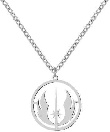 Caiduoduo Collares Símbolo Jedi Colgante Cadena Collar Gótico Para Mujeres Joyería Hip Hop Hombre Regalos