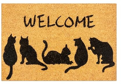 Elkoza Coco & Coir Door Mat |Indoor/Outdoor|Heavy Duty Bristles| 100% Natural Coir| Weather Resistant|Eco-friendly| |Non Slip| Welcome Entrance Doormat (40 X 60CM -15MM Thick Coir Mat)