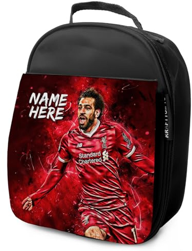 KRAFTYGIFTS Personalised Salah Lunch Bag Liverpool Football Legend Boys School Nursery Insulated Lunchie Box Lunchbox Snackbox NL09