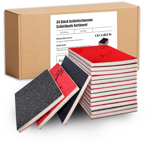 36 pezzi di spugna abrasiva, blocco abrasivo a grana 320, blocco di spugna in schiuma morbida per carta vetrata bagnata e asciutta per modellismo, cartongesso, metallo, legno, mobili, lucidatura