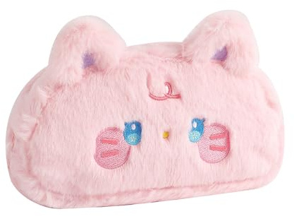 Shamoparty Rosa Hase Federmäppchen, Flauschige Hase Federmäppchen, Jungen und Mädchen große Kapazität Tier