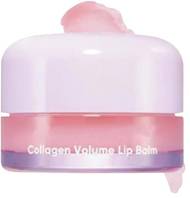 Bálsamo labial hidratante: tratamiento labial con colágeno, mascarilla labial voluminizadora | Bálsamo hidratante reparador de labios natural de textura, cuidado refrescante de los labios para e