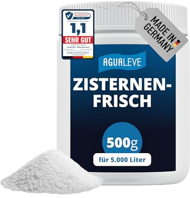 AGUALEVE® Zisternenfrisch 500g *NEU* | hält Regenwasser frisch & rein, zum Gießen geeignet | für alle Zisternen & Regenwassertonnen | Made in Germany | für 5.000 Liter Regenwasser | Note 1,1
