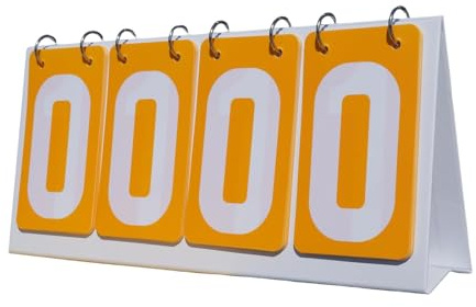 LeeQinersw Sports Scoreboard Portátil con Cuatro Dígitos Tablero Marcador con Números Grandes y Diseño Plegable en PVC Adecuado para Baloncesto Fútbol Voleibol, Amarillo