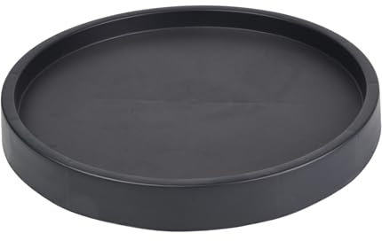 B2C Round Mobile Planter Saucer Flower Pot with Wheels Portable Plant Cart Base with wheels (Large - Anthracite)