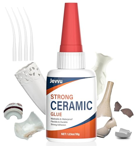 Ceramic Glue, 35g Strong Super Glue for Porcelain & Pottery Repair – Waterproof, Heat-Resistant Safe Adhesive for Cups, Projects & Figurines