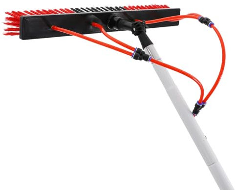 Czyurachel Nettoyeur de vitres de grande hauteur avec tige d'extension, raclette de fenêtre avec tête de brosse de nettoyage flexible, pour le nettoyage des toits, des fenêtres hautes, des véhicules