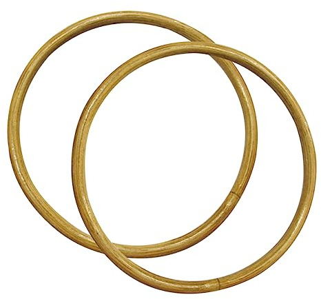 IWOWHERO Manici per Borse in Bamboo Rotondi 4 Pezzi, Accessori Fai da Te per Borse, Manici Rigidi in Plastica Oro, per Progetti Artigianali DIY e Clutch