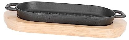 SOIMISS Cast Iron Griddle Non-stick Japanese-style Steak Dish Rectangular Grill Plate for Steak for Grilling at Home Outdoor Bbq Parties