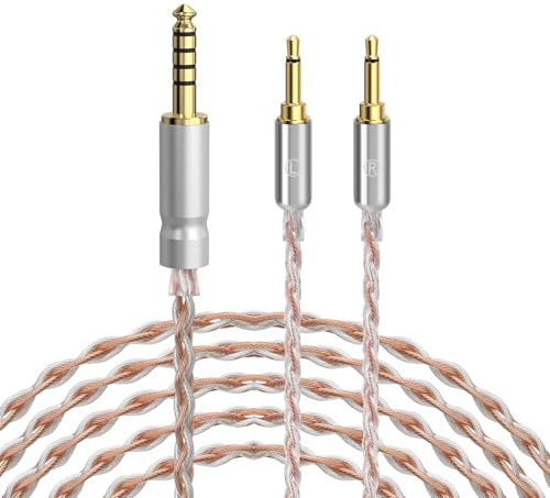 Geekria Apollo Cavo di upgrade bilanciato 4,4 mm maschio a doppio 2,5 mm maschio per cuffie HIFIMAN HE400S, HE-400i, HE560, HE350, HE1000 V2, cavo in rame 6NOCC a 4 core (4,9FT / 1,5M)