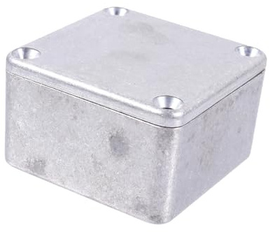 Aluminium Stompbox Gehäuse für Gitarrenpedale, Silber, Poliert | Selbstgemacht Gitarreneffekt, Glatte Oberfläche, ohne Scharfe Kanten, Rostfrei, Metallgehäuse, Ersatzteil