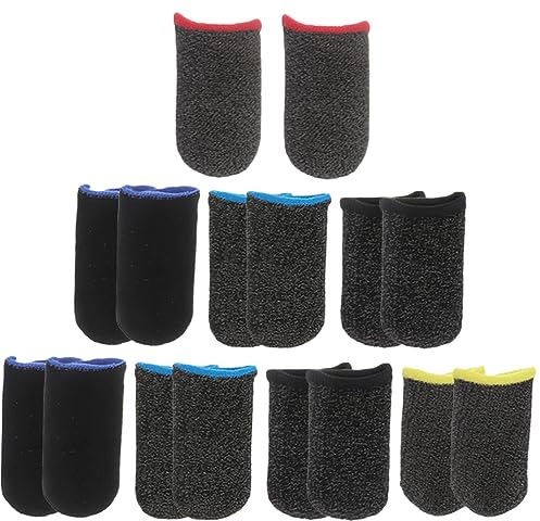 GOOHOCHY 8 Cubiertas de Dedos Prácticas y Transpirables de Antideslizantes para Funda de Dedos Sudor para Jugadores Mezcladas