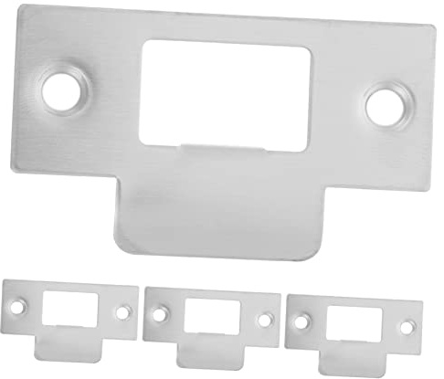 Vaguelly 4pcs Stainless Steel Door Kick Plate Deadbolt Strike Hole Filler Plates for Enhanced Security and Privacy Easy Installation Resistant to Deformation and Wear