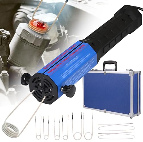 moupeaktain Chauffe Boulon Induction 1300 W, pour Retirer Les Vis Rouillées, Kit De Chauffage à Induction pour Voiture, Induction Heater Bolt Removal avec 8 Bobines Et Boîtier 110V