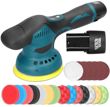 Cordless Eccentric Car Polisher 8 Gears of Speeds Adjustable Electric Auto Polishing Machine Metal Waxing Wood Grinding Rust Lightweight and Easy to Use