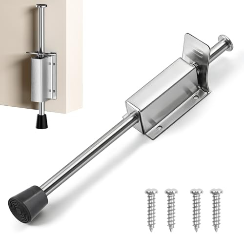 Boden Türfeststeller 250MM, Türhalter mit Fußbedienung Pedal Türstopper Torfeststeller zum Anschrauben Edelstahl Türanschlag Stopper für Innen und Außen Tür Balkontür