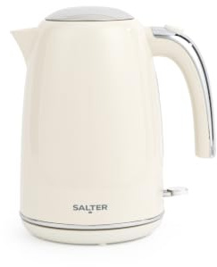 Salter Retro Kettle 1.7L Cream Jug Kettle 3kW Rapid Boil | 360° Swivel Base, Cordless Design, Auto Shut-Off, Boil-Dry Protection, Removable Limescale Filter, Water Level Window