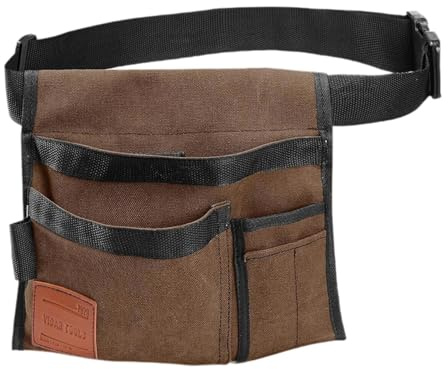 Colcolo Gardening Tool Waist Bag Belt Gardening Apron for Maintenance Workers Electrician Tool Pouch Adjustable Thickened Wear Resistant Heavy Duty Utility Apron for Garden DIY, Camel