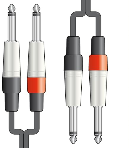 Chord 2 m6j-j600 6 m 2 x 6.3 mm Mono jack Plug lead