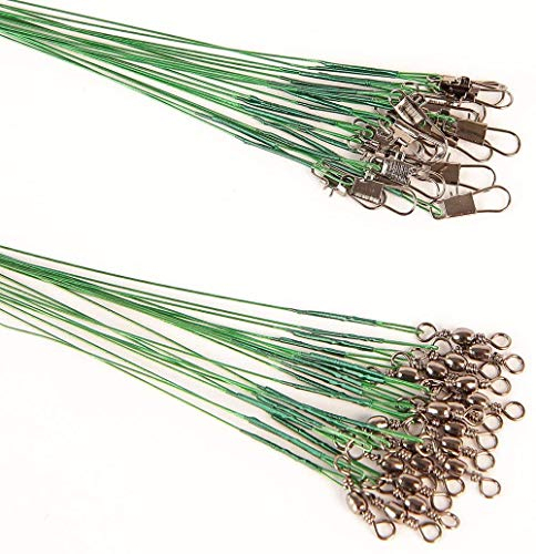 40x 30cm Stahlvorfach Karabiner Wirbel Stahl Vorfach 14kg (40xvorfach30cm)