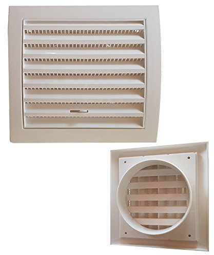 Rejilla de aire, de ventilación, flujo ajustable, cuadrada, de 15 x 15, con entrada de 100 mm
