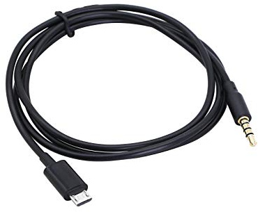 CERRXIAN 1 m Audiokabel, Micro-USB-Stecker auf 3,5-mm-Klinkenstecker, 4-polig, Aux-Kabel für MP3-/MP4-Player mit analogem Audioausgang, Autoradio und Lautsprecher