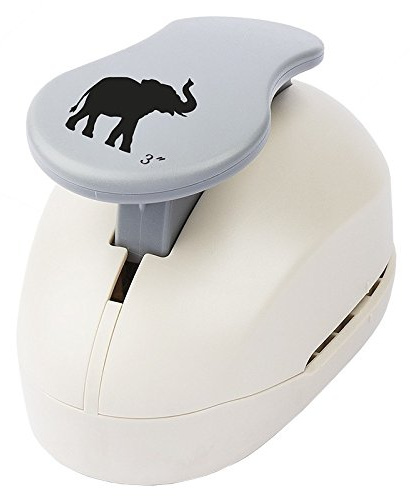 Ideen mit Herz Jumbo-Stanzer, Elefant, Motivgröße: 6,4cm x 5,1cm | Motiv-Locher für Papier | Geschenkanhänger & Karten basteln | Safari, Wildnis, Tiere, Kindergeburtstag, Scrapbooking | extra groß