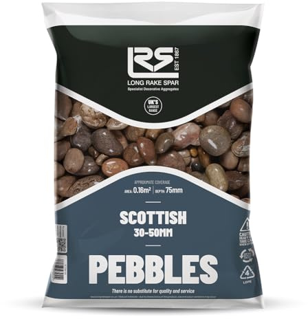 Scottish Pebbles | 30mm - 50mm | 20kg | Aggregates, Garden Pebbles, Garden Chippings, Driveway Stones/Sealer