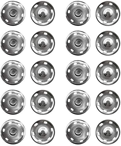 OTOTEC 20 Stück 30mm Kupfer Schnapp Knöpfe Druckknöpfe Befestigungselemente für Jacken Windbreaker Nähzubehör Silber