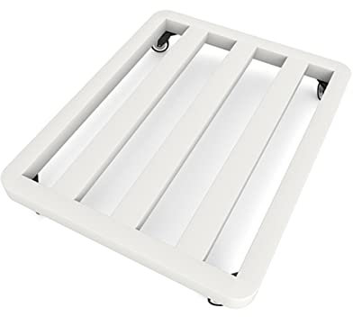 YXCKG Blumentopf Caddy aus Metall mit abschließbaren Rädern Dolly Holder Indoor Outdoor Pflanzwagen Bewegliche Pflanzenschalen, Topflappen Pflanzenroller Easy to Movie (Color : White, Size : 40x50cm)