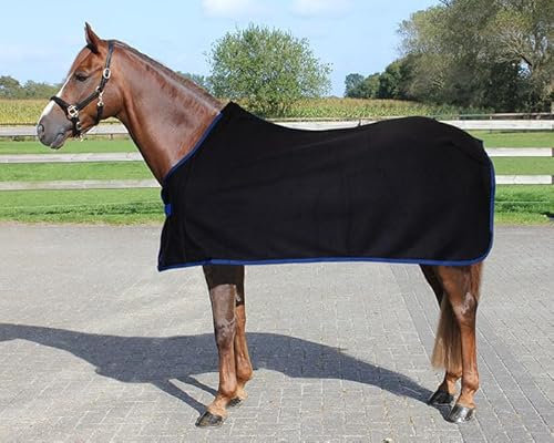 QHP Fleecedecke Abschwitzdecke Basic schwarz 135 cm