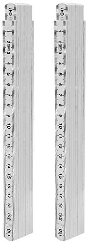 Règle pliante,2 pièces 2 m Mètre pliant,règle de charpentier,avec fractions de pouce faciles à lire,règle en acier inoxydable outil de travail du bois règle de construction composite légère, Mètr
