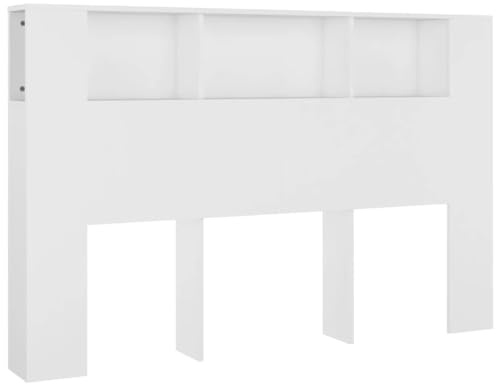 vidaXL Testiera con Scomparti Bianca 160x18,5x104,5 cm
