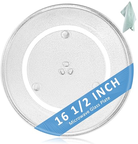 16.5 Microwave Glass Plate Compatible with Pana.sonic G.E Microwaves WB48X10046 Turntable Plate Replace F06014M00AP WB48X29704 5304519348 WPW10510836 Fit for Frigi-daire Whi-rlpool by Fetechmate