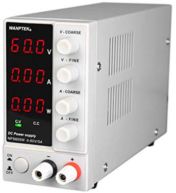 Fuente de alimentación de laboratorio ajustable, DC Power Supply Adjustable Digital 220V 0-60V 0-5A Regulate,Variable DC Netzteil,hochpräzise 3-LED-Anzeige Bank Encoder-Regulaer-Stromversorgung