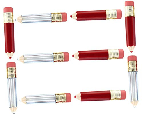 POPETPOP Lot De 10 Tubes Vides Pour Rouge à Lèvres Crayon Mini Transparent Et Rouge, Format Compact, Faciles à Remplir, Adaptés Au Diy Et Voyage