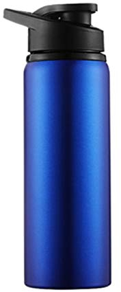 HanDuo 700 ml Sport-Trinkflasche, Edelstahl, Outdoor, Radfahren, Camping, tragbare Fahrradflasche mit Deckel, Fahrrad, Laufen, Sport, Reisebecher (Farbe: Blau)
